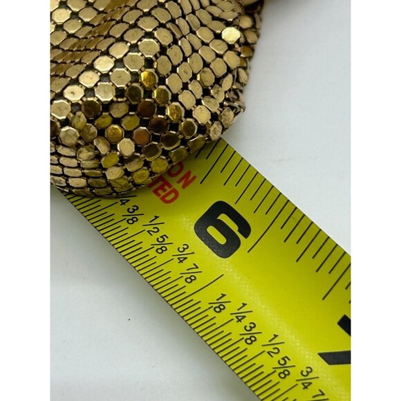 Whiting & Davis Purse Gold Mesh Evening Bag 3.5 in X 5.5 in Made in USA Vintage - Picture 15 of 16